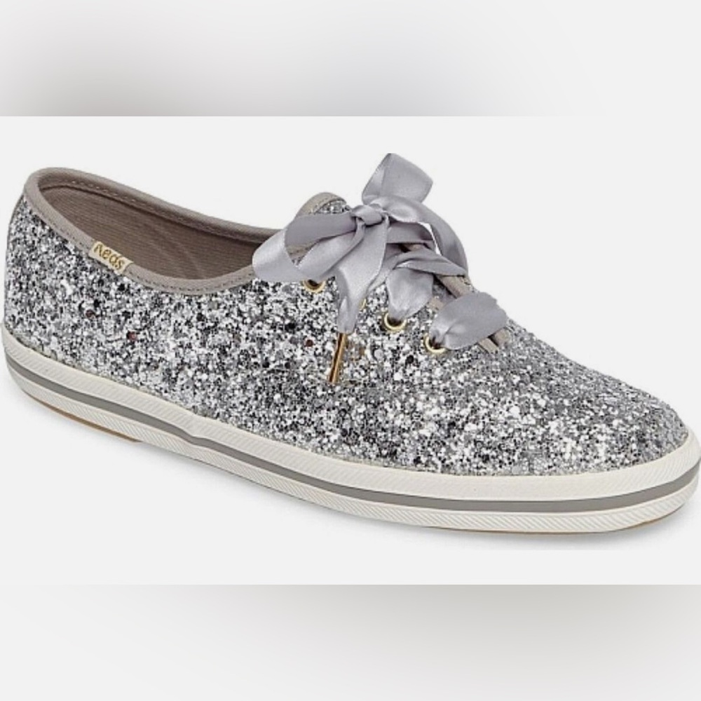 Kate‎ Spade X Keds Silver Glitter Sneakers Size 7.5